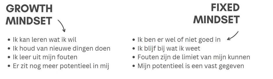 kolom growth en fixed mindset